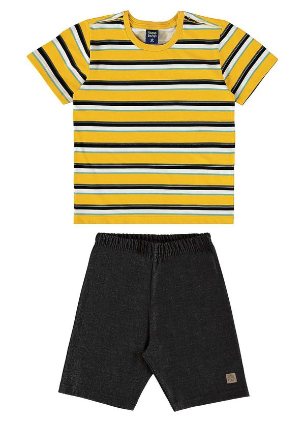 Conjunto com Camiseta e Bermuda Amarelo