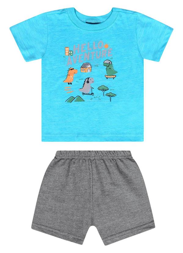 Conjunto com Camiseta e Bermuda Azul