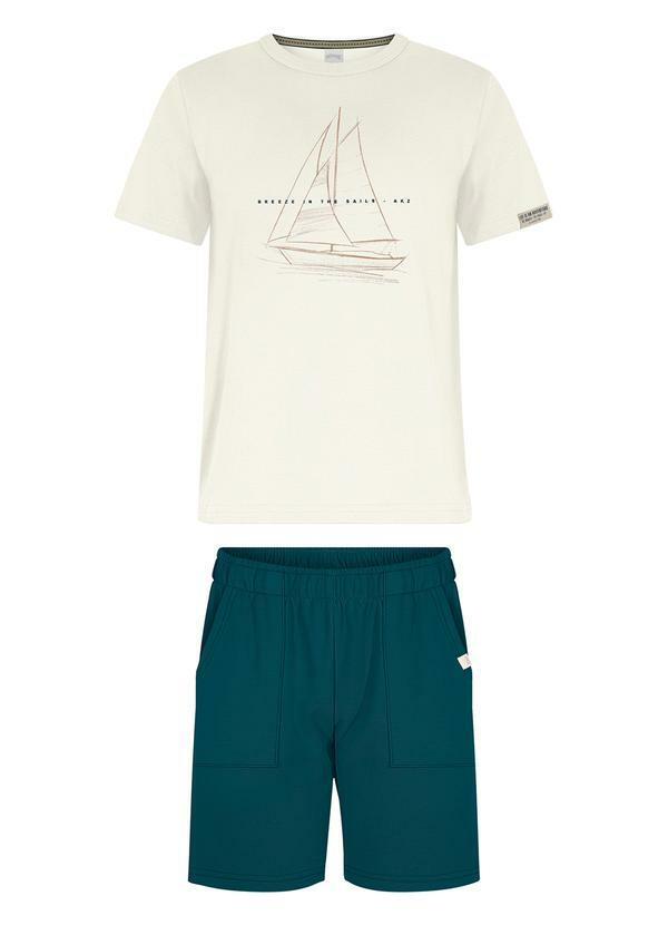 Conjunto com Camiseta e Bermuda Branco