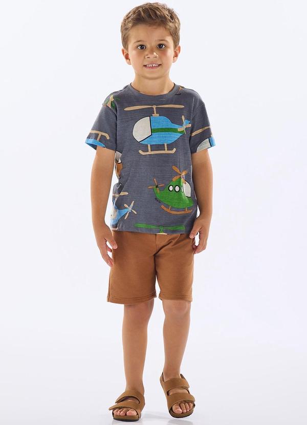 Vista 2 Conjunto com Camiseta e Bermuda Cinza GULOSEIMA GULOSEIMA