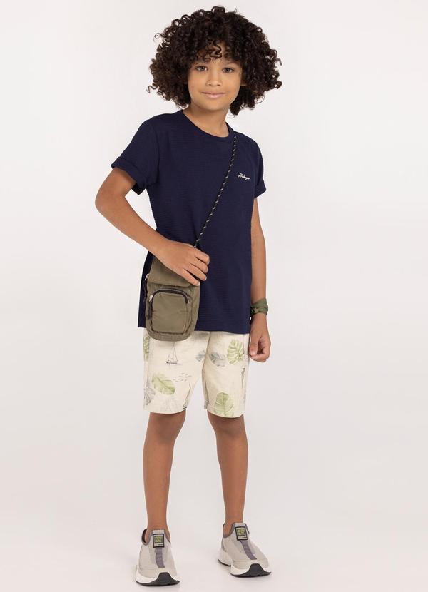 Vista 2 Conjunto com Camiseta e Bermuda Estampada Branco Alakazoo Alakazoo