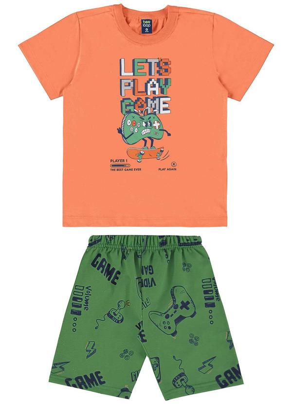 Vista 2 Conjunto com Camiseta e Bermuda Laranja Bee Loop Bee Loop