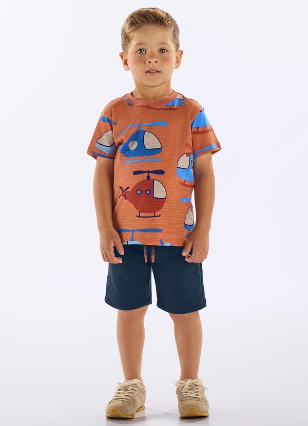 Vista 2 Conjunto com Camiseta e Bermuda Marrom Up Baby Up Baby