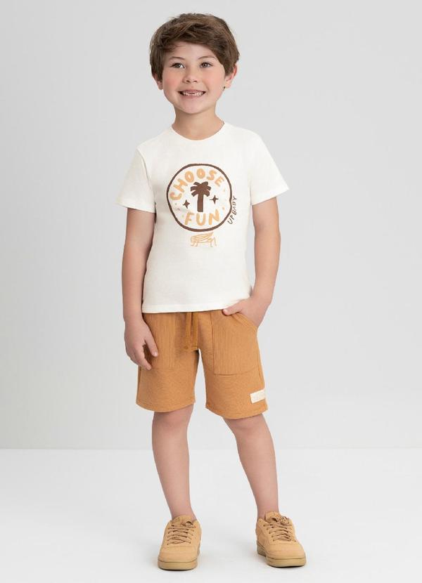 Conjunto com Camiseta e Bermuda Up Baby Branco