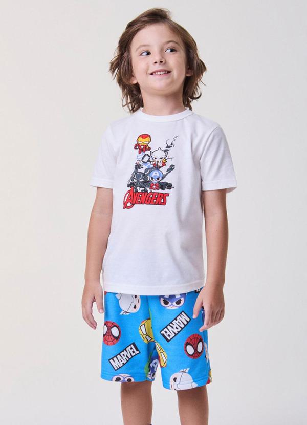 Conjunto com Estampa dos Avengers Azul