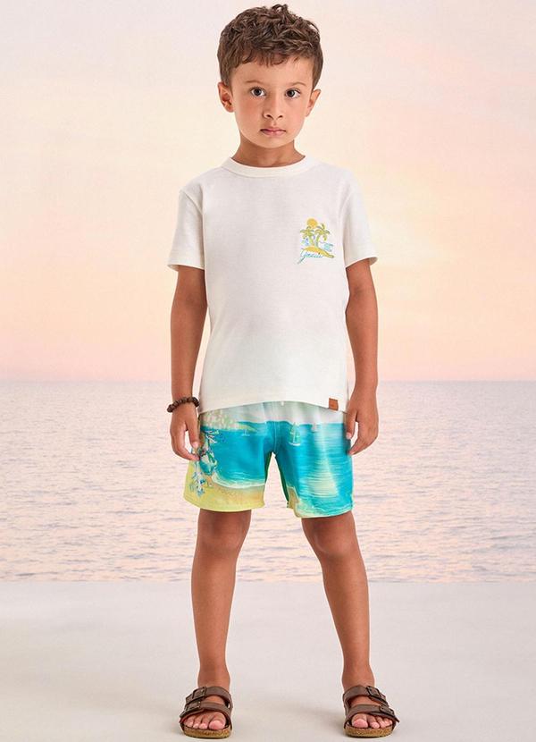 Vista 2 Conjunto com Estampa Tropical Off White Youccie Youccie
