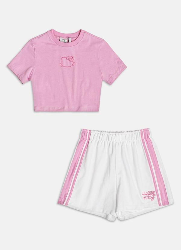 Conjunto com Hello Kitty Vazada Rosa