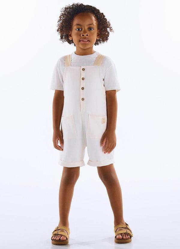 Vista 2 Conjunto com Jardineira e Camiseta Branco Up Baby Up Baby