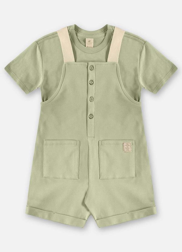 Vista 2 Conjunto com Jardineira e Camiseta Verde Up Baby Up Baby