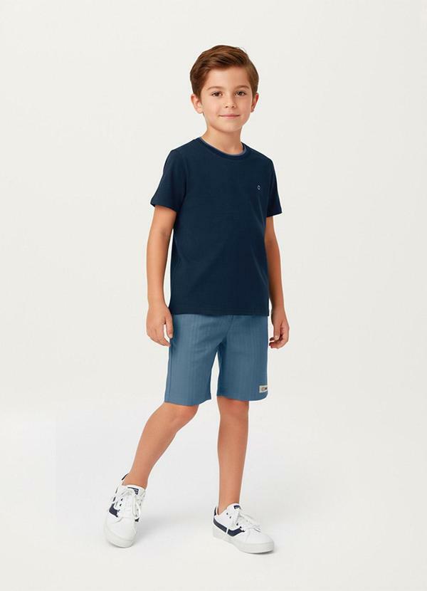 Conjunto com Linho & Bordado Azul Marinho