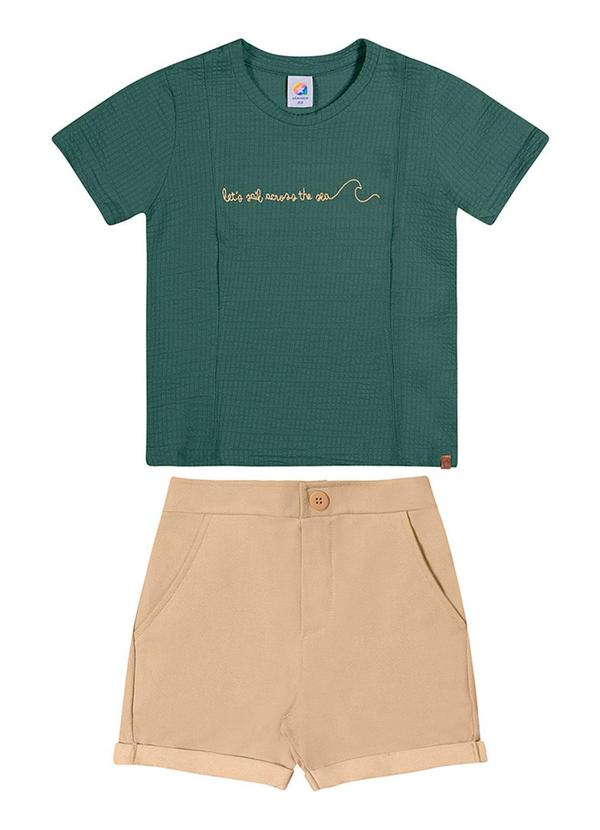 Conjunto com Textura Menino Verde