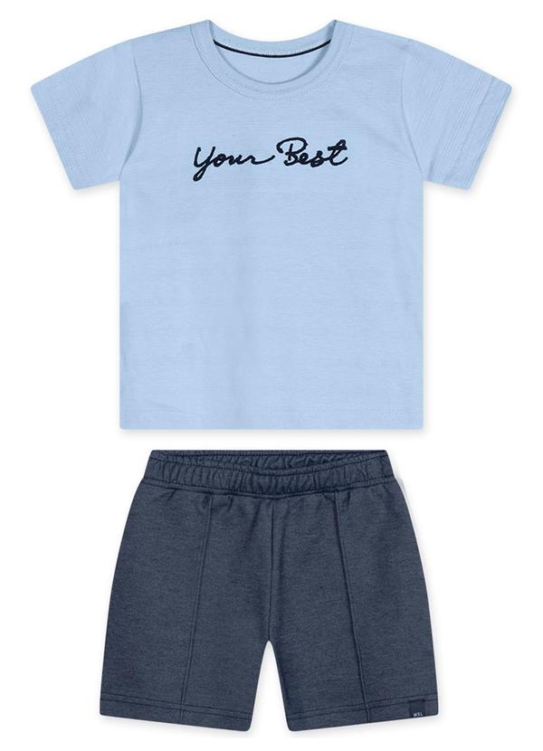 Vista 2 Conjunto Curto Infantil Azul Marisol Marisol