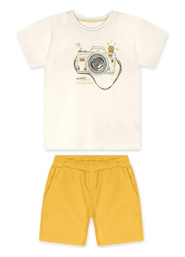 Vista 2 Conjunto Curto Infantil Masculino Bege Marisol Marisol