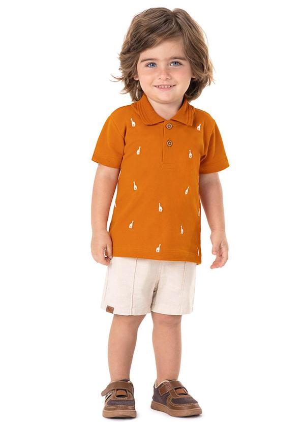 Conjunto Curto Infantil Masculino Laranja