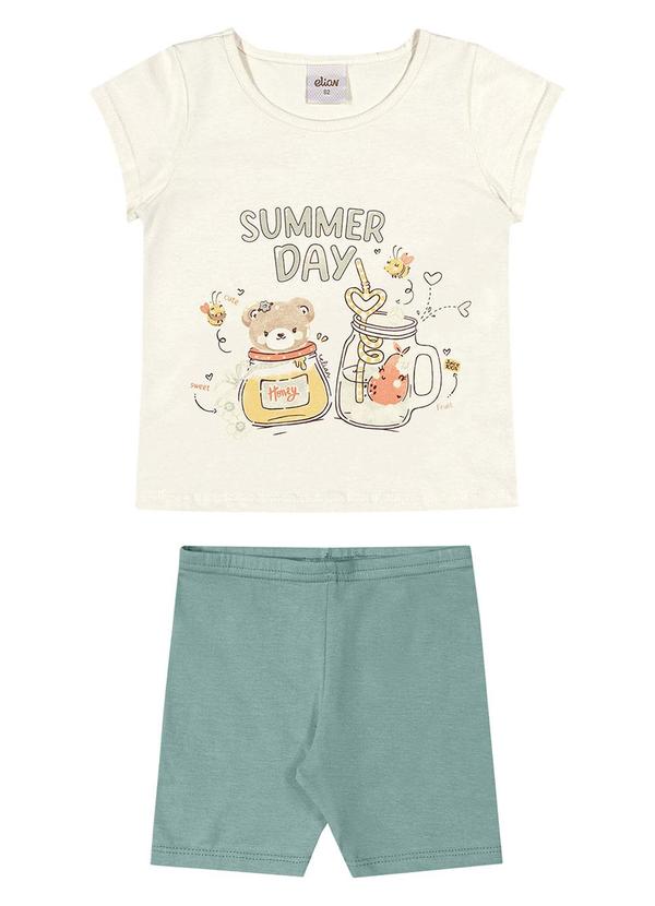 Vista 2 Conjunto Curto Infantil Menina Estampado Bege Elian Elian