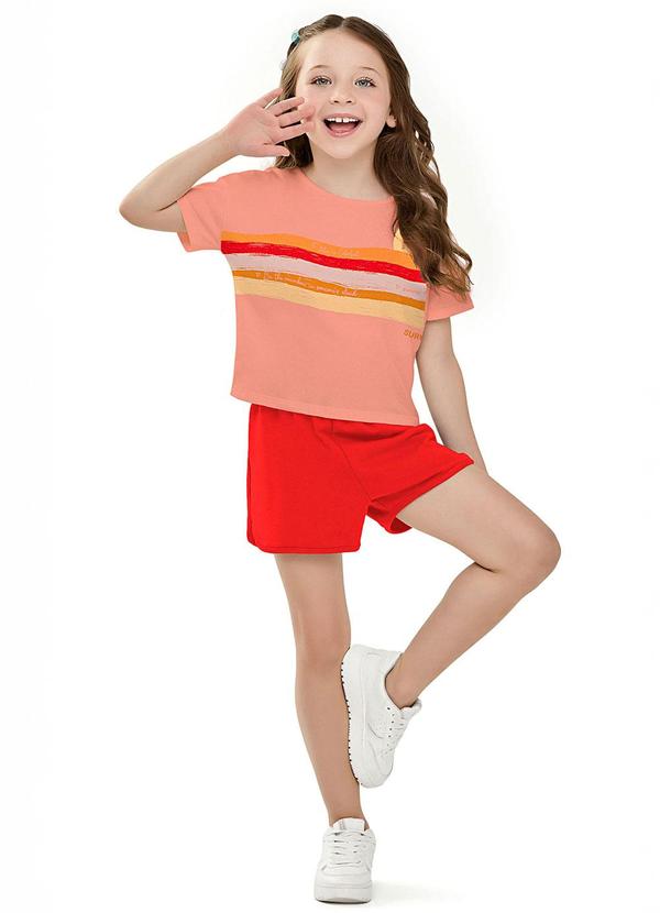 Vista 2 Conjunto Curto Infantil Menina Solar Laranja Elian Elian