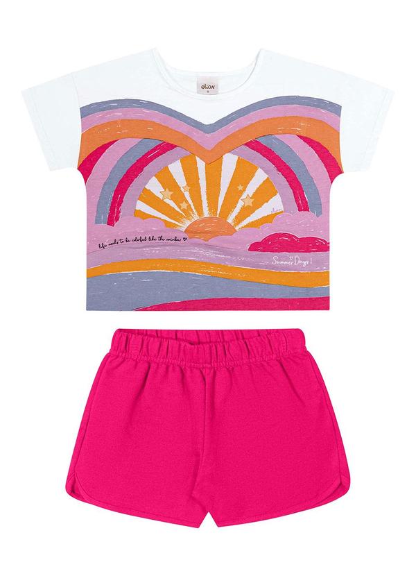 Vista 2 Conjunto Curto Infantil Menina Solar Rosa Elian Elian
