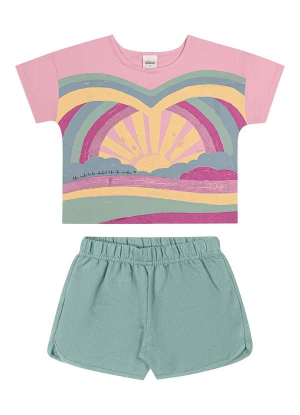 Vista 2 Conjunto Curto Infantil Menina Solar Verde Elian Elian