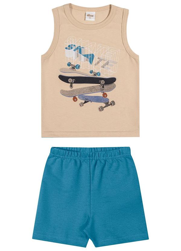 Conjunto Curto Infantil Menino Estampa Bege