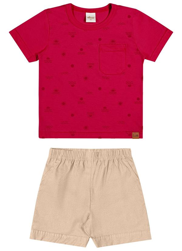 Conjunto Curto Infantil Menino Sol Vermelho