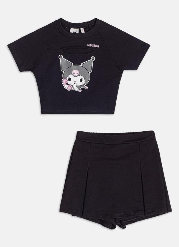 Vista 2 Conjunto da Kuromi Preto Authoria Authoria