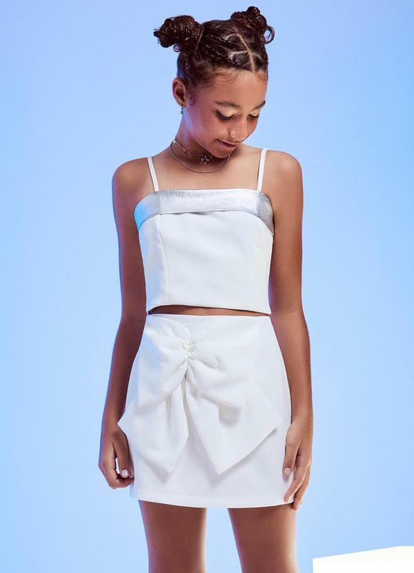 Vista 2 Conjunto de Alfaiataria com Brilho Off White Authoria Authoria