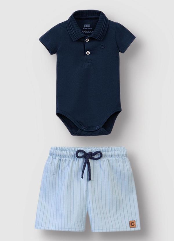 Conjunto de Body com Bermuda Menino Azul Marinho