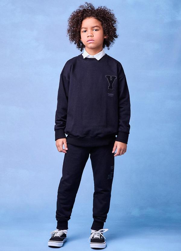 Conjunto de Moletom Preto Preto