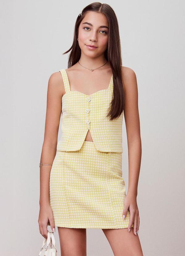Vista 2 Conjunto de Tweed Amarelo Authoria Authoria