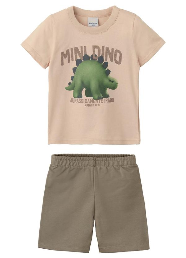 Conjunto Dino em Moletinho Bege