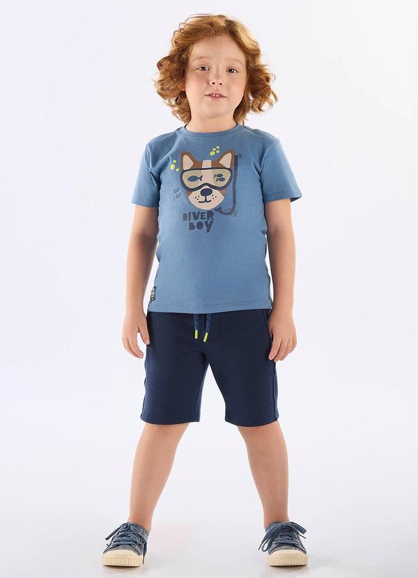 Conjunto Diver Boy Camiseta Bermuda Azul