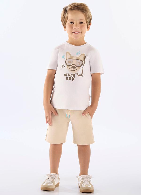 Conjunto Diver Boy Camiseta Bermuda Branco
