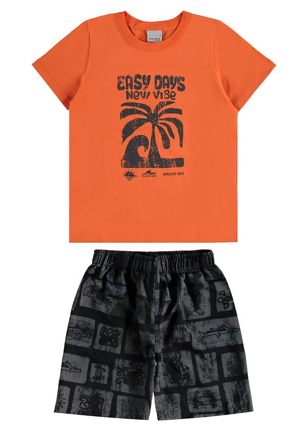 Vista 2 Conjunto Easy Days Laranja Malwee Kids Malwee Kids