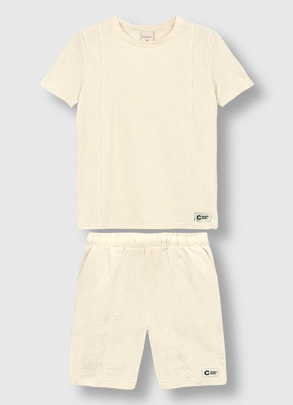 Conjunto em Malha Texturizada Branco
