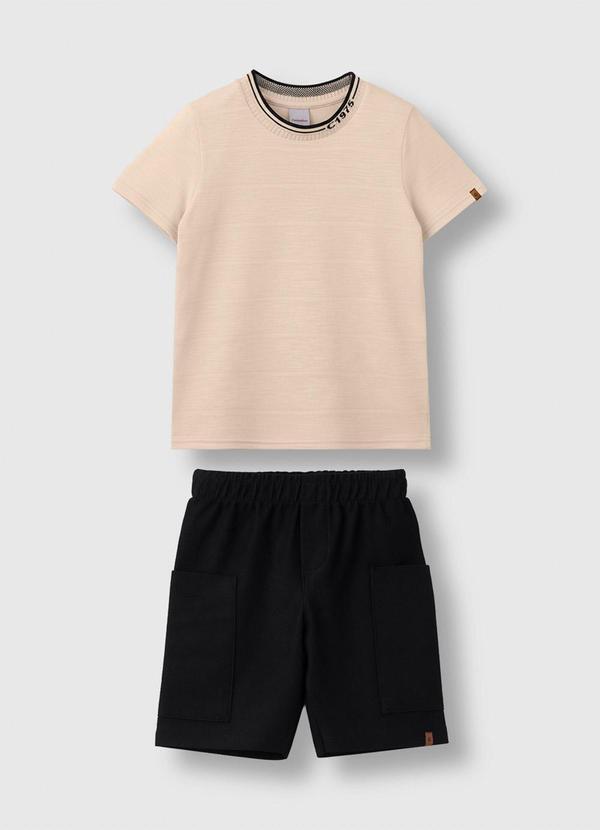 Conjunto em Malha Trabalhada Bege