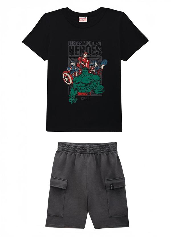 Conjunto em Moletinho The Avengers® Preto