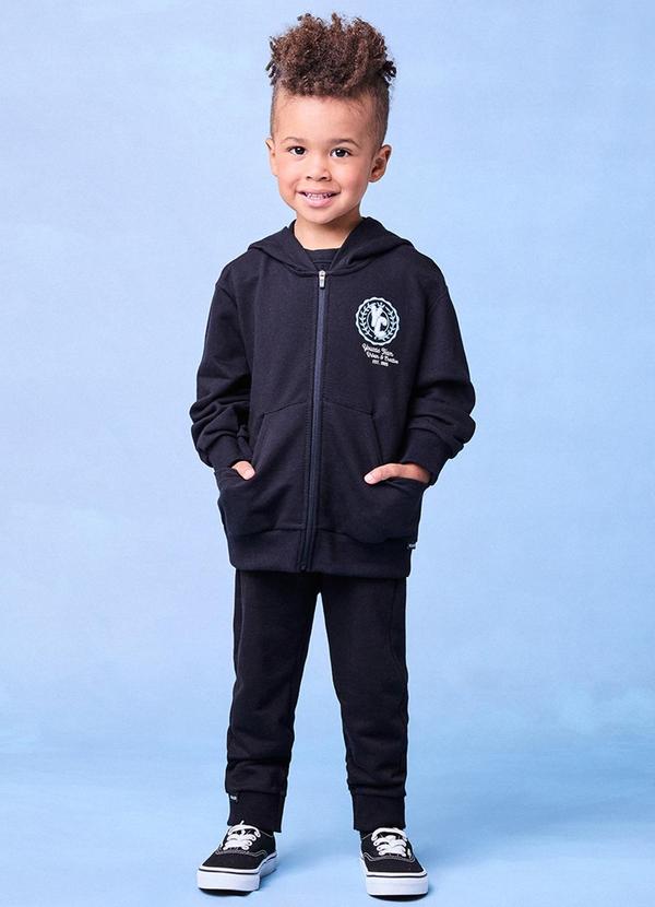 Conjunto em Moletom Preto Preto