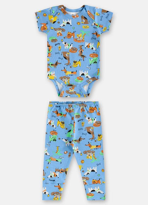Vista 2 Conjunto em Suedine Bebê Menina Azul Up Baby Up Baby