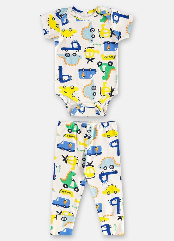 Vista 2 Conjunto em Suedine Bebê Menina Up Baby Branco Up Baby