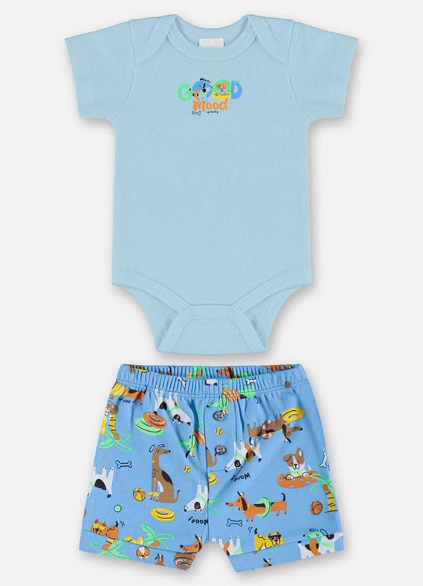 Vista 2 Conjunto em Suedine para Bebê Menino Azul Up Baby Up Baby