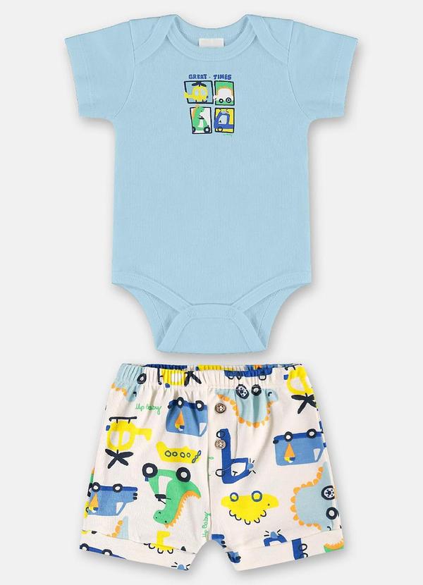 Vista 2 Conjunto em Suedine para Bebê Menino Up Baby Azul Up Baby