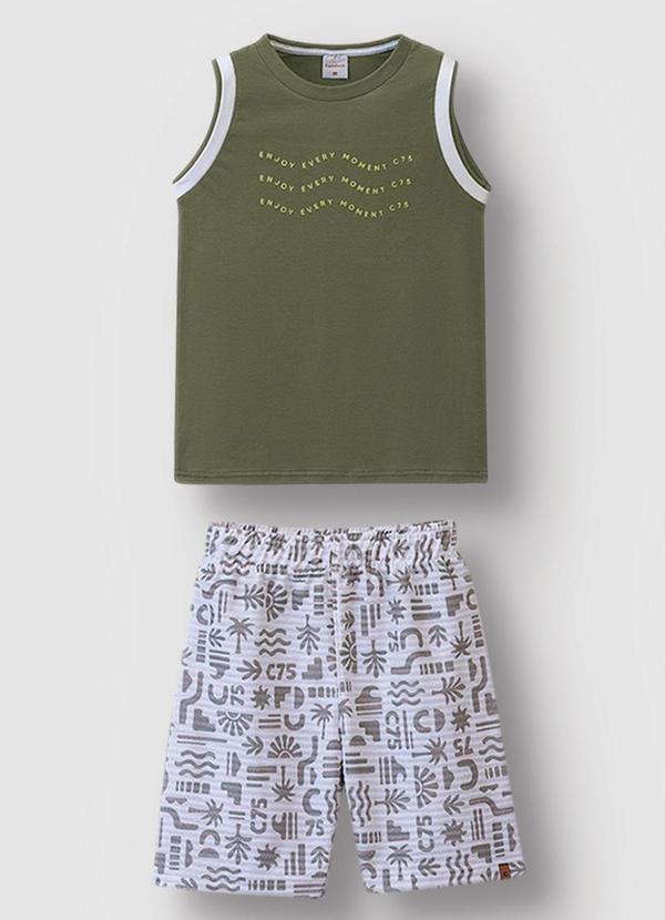 Vista 2 Conjunto Enjoy Every Moment Verde Musgo Carinhoso Carinhoso