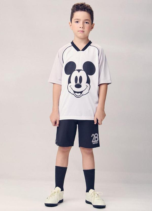 Vista 2 Conjunto Esportivo Infantil do Mickey Branco Youccie Youccie