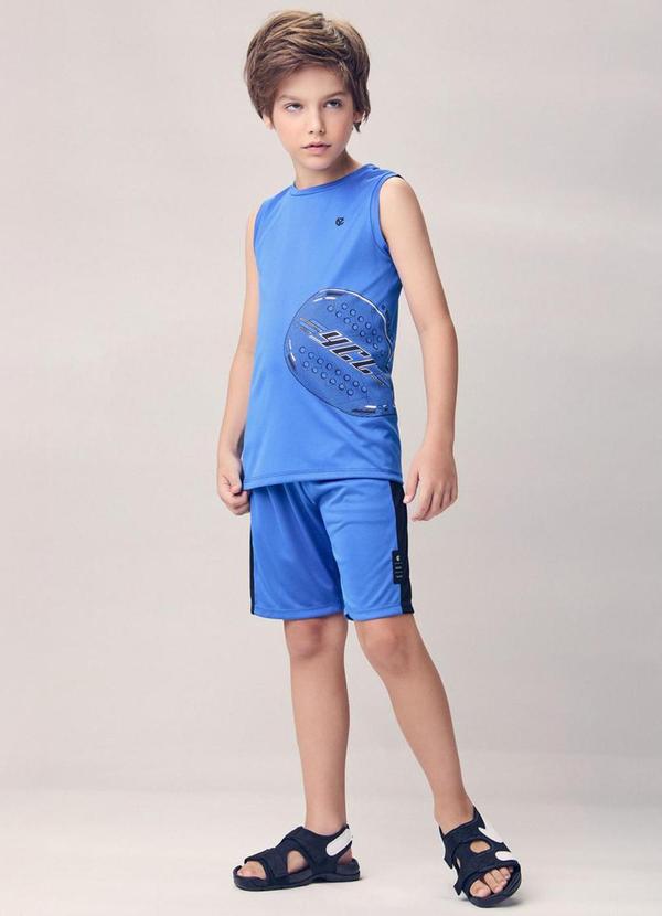 Vista 2 Conjunto Esportivo Infantil Dry Azul Youccie Youccie