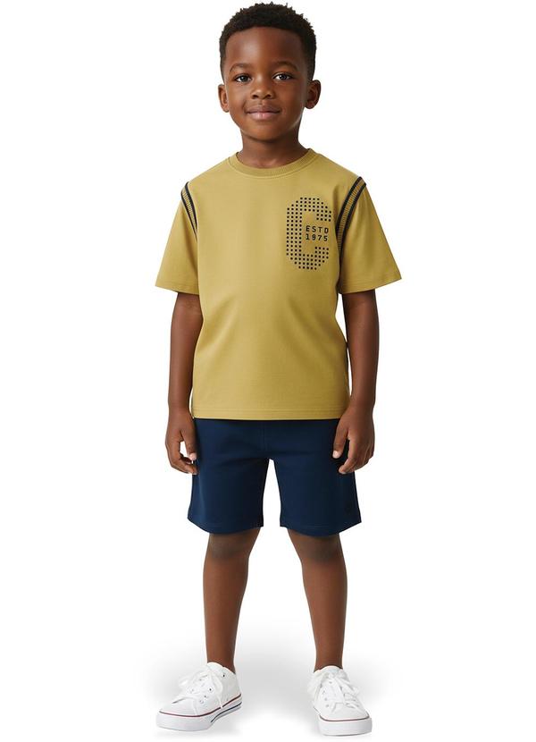 Conjunto Estd 1975 em Malha Amarelo Mostarda
