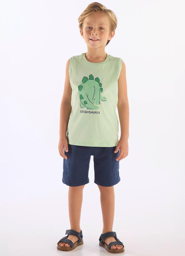 Conjunto Estegossauro Regata Bermuda Verde