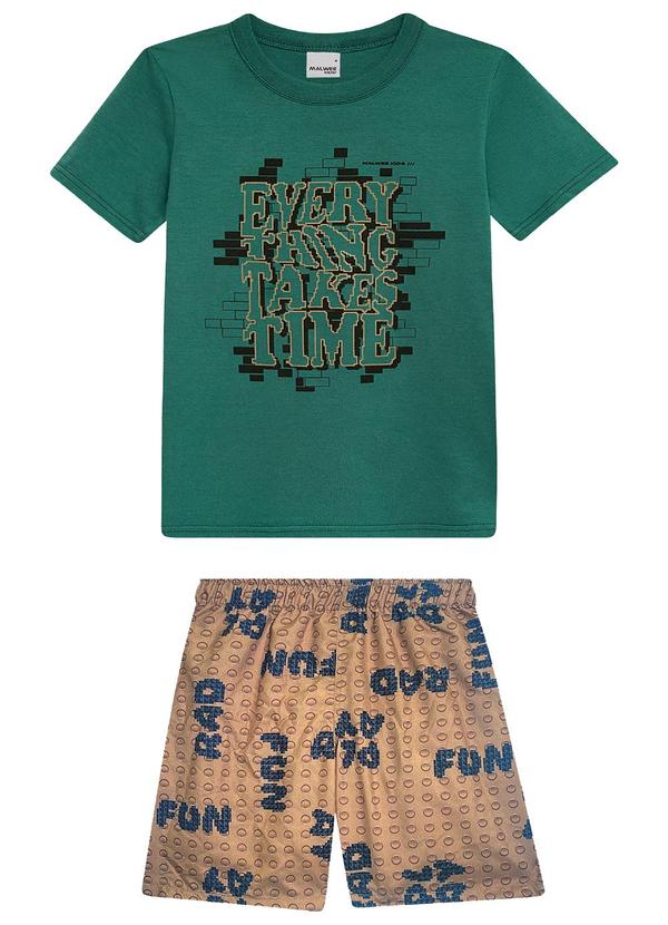 Vista 2 Conjunto Everything Takes Time Verde Malwee Kids Malwee Kids