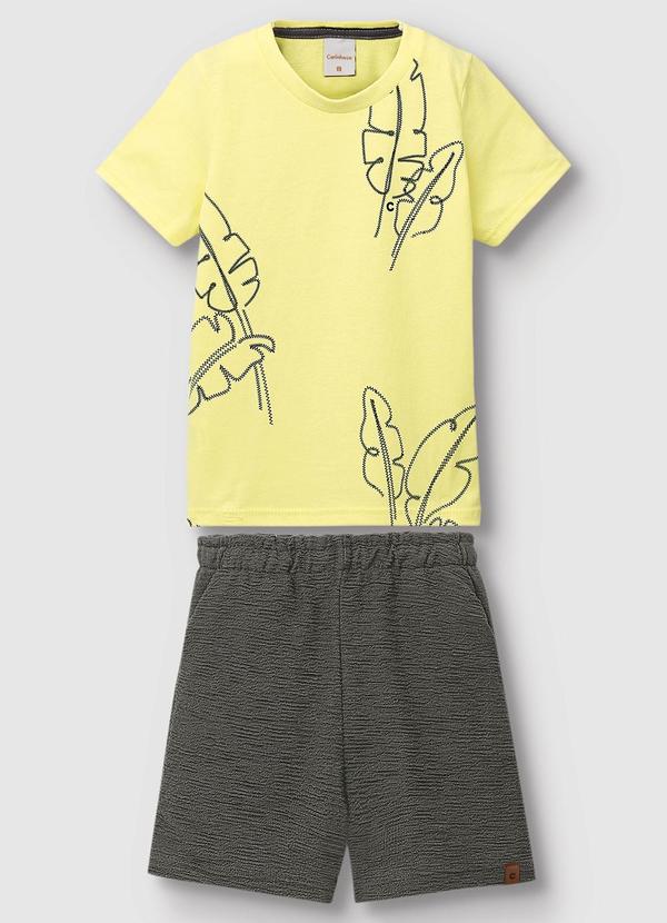 Conjunto Folhas de Bananeira Menino Amarelo