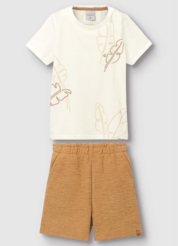 Vista 2 Conjunto Folhas de Bananeira Menino Off White Carinhoso Carinhoso