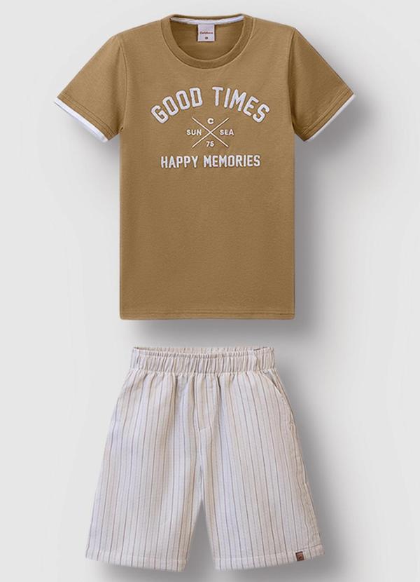 Conjunto Good Times Bordado Cáqui